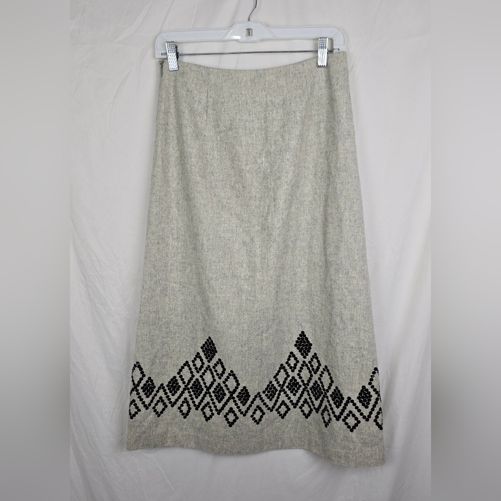 Ann Taylor Minimalist Career Sequined Lined Wool Blend Midi Skirt sz 4